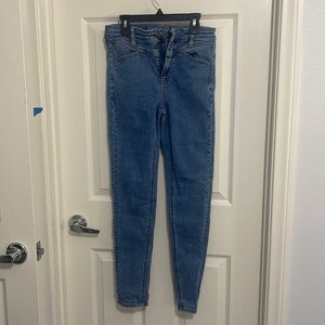 American Eagle Super Hi-Rise Jegging  Sz 4 Jeans Next Level Stretch Denim Blue